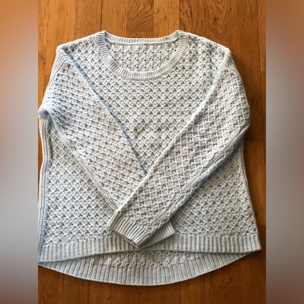 Powder Blue high low sweater. Size small